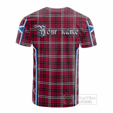 Little Tartan Crest Cotton T-shirt Scotland Coat of Arm Flag Style - Tartan Vibes Clothing