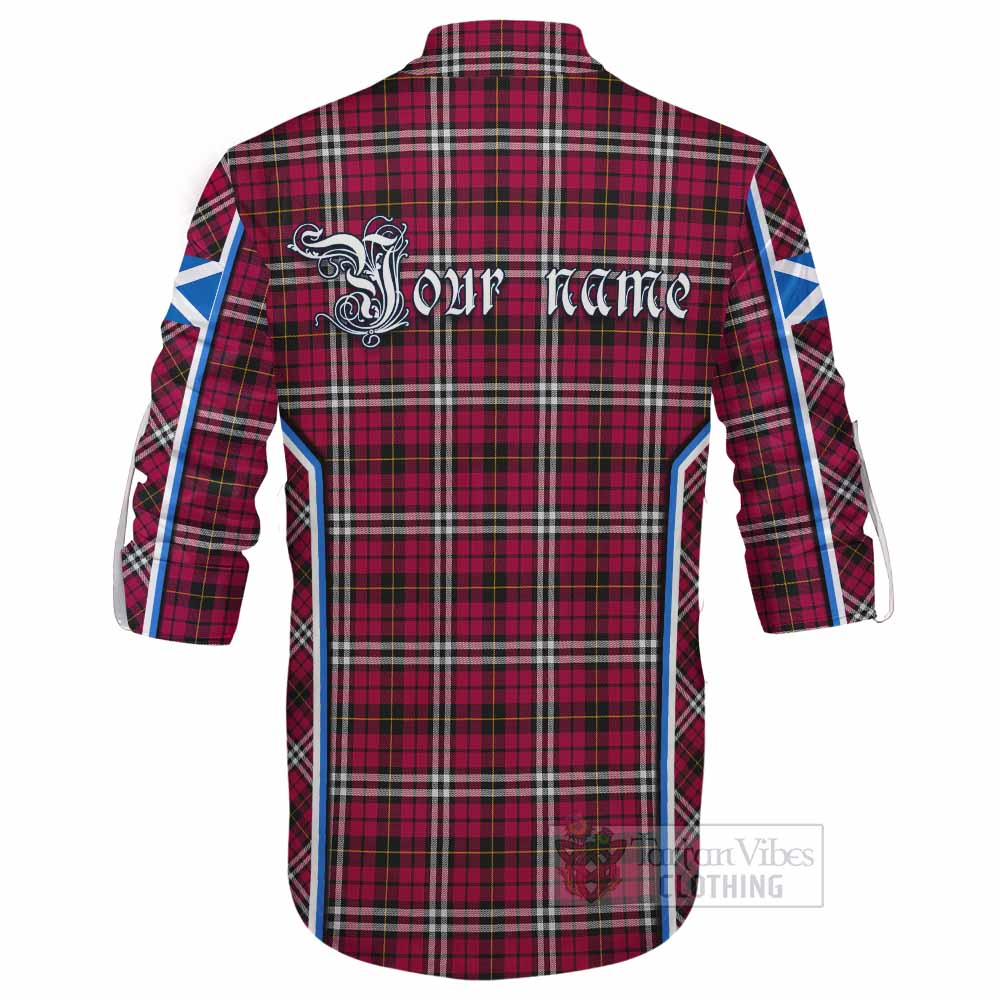 Little Tartan Crest Ghillie Kilt Shirt Scotland Coat of Arm Flag Style - Tartan Vibes Clothing
