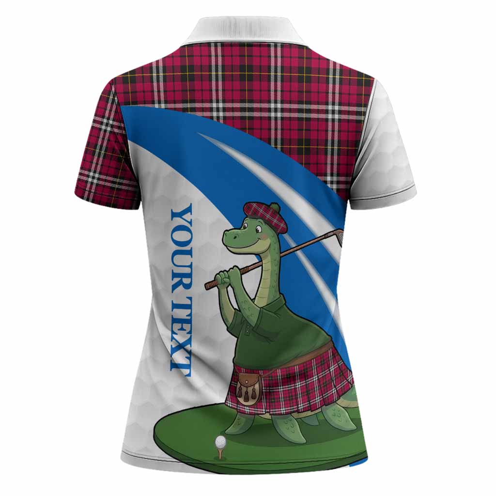 Little Tartan Crest Golf Nessie Women Polo Shirt Loch Ness Monster Sporty Style