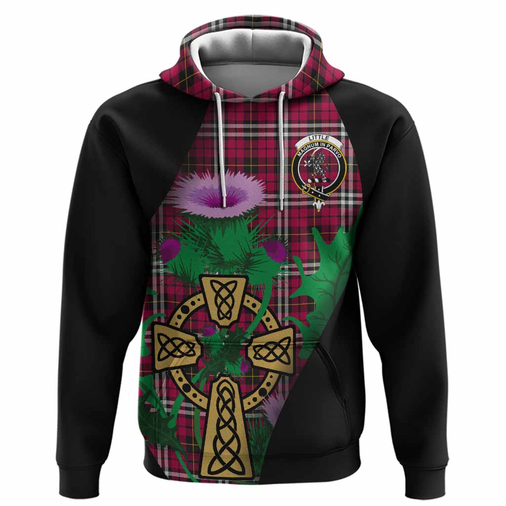 Little Tartan Crest Hoodie Celtic Cross Thistle Flowers