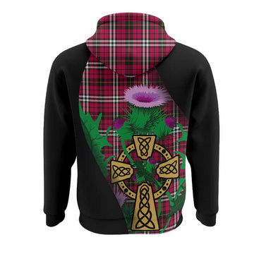 Little Tartan Crest Hoodie Celtic Cross Thistle Flowers