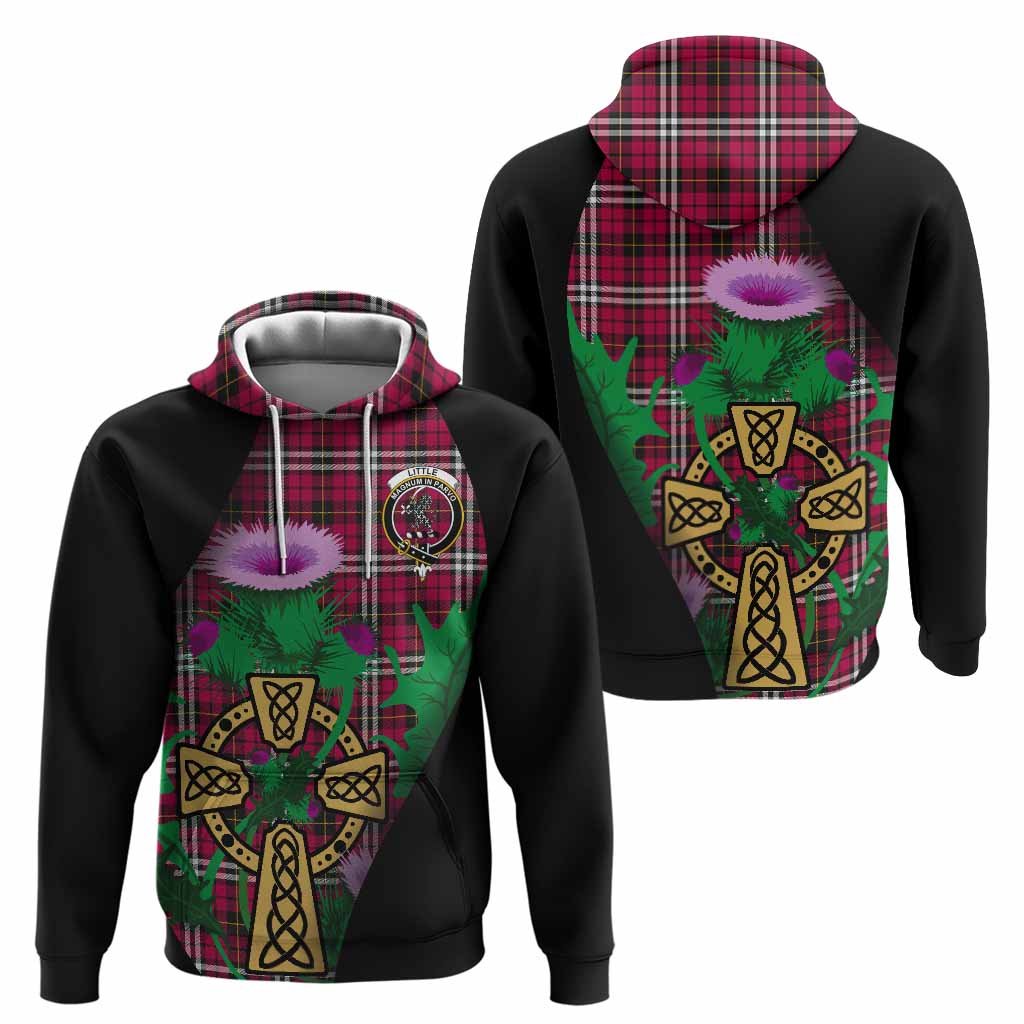 Little Tartan Crest Hoodie Celtic Cross Thistle Flowers