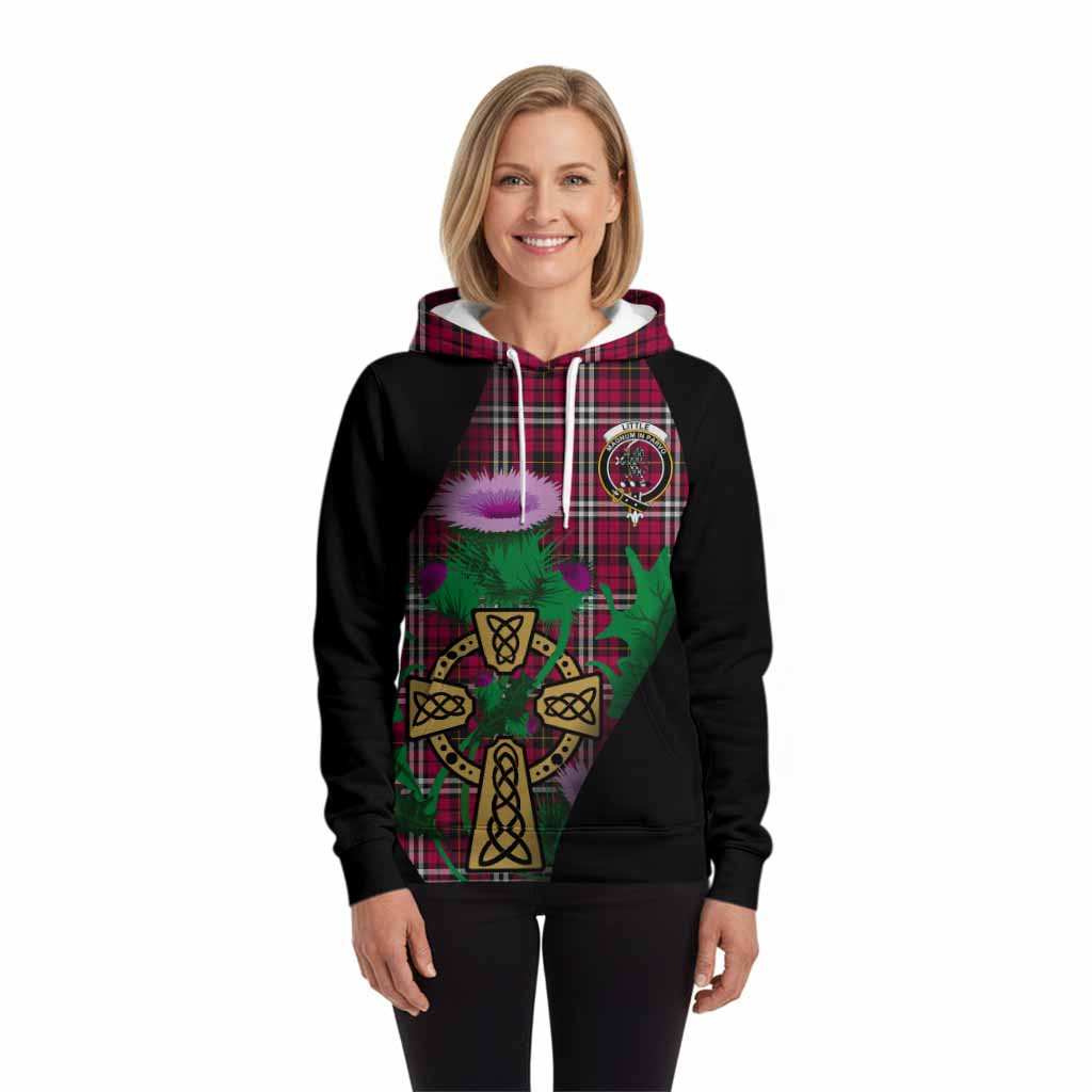Little Tartan Crest Hoodie Celtic Cross Thistle Flowers