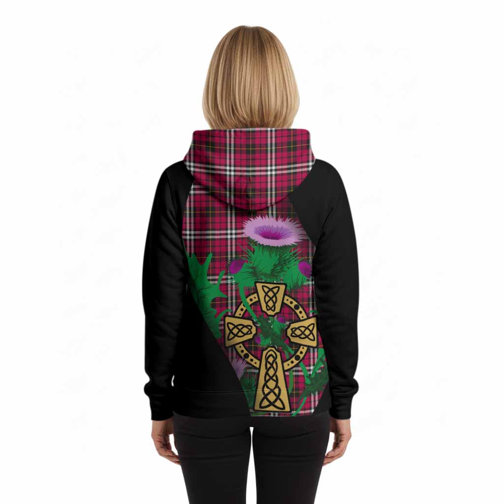 Little Tartan Crest Hoodie Celtic Cross Thistle Flowers