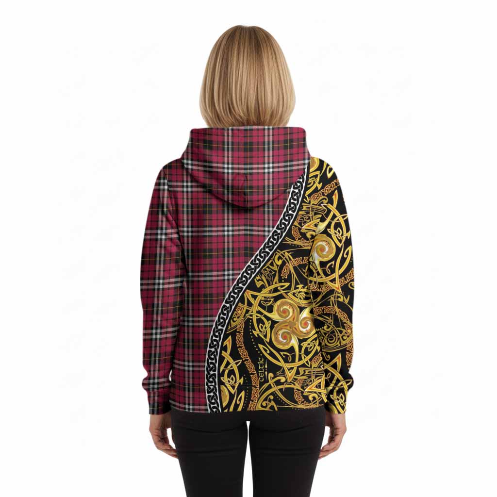 Little Tartan Crest Hoodie Celtic Knot and Triple Trickle Spiral Symbols