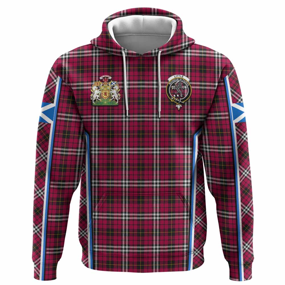 Little Tartan Crest Hoodie Scotland Coat of Arm Flag Style - Tartan Vibes Clothing