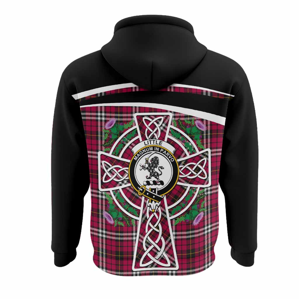 Little Tartan Crest Hoodie Scottish Thistle Celtic Cross Alba Gu Brath