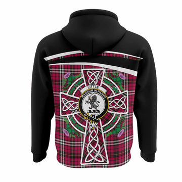 Little Tartan Crest Hoodie Scottish Thistle Celtic Cross Alba Gu Brath