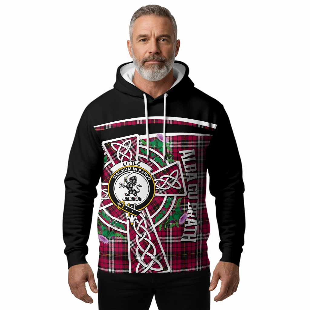 Little Tartan Crest Hoodie Scottish Thistle Celtic Cross Alba Gu Brath