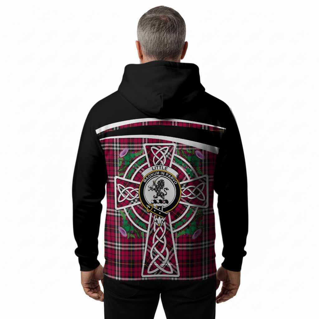 Little Tartan Crest Hoodie Scottish Thistle Celtic Cross Alba Gu Brath
