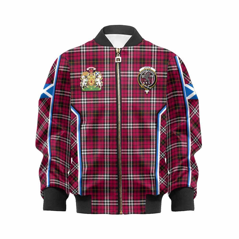Little Tartan Crest Kid Bomber Jacket Scotland Coat of Arm Flag Style - Tartan Vibes Clothing