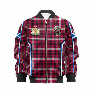 Little Tartan Crest Kid Bomber Jacket Scotland Coat of Arm Flag Style - Tartan Vibes Clothing