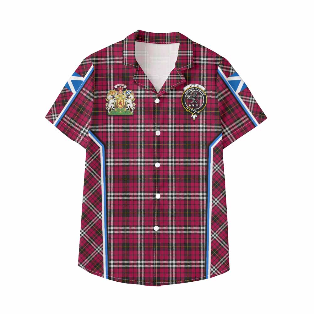 Little Tartan Crest Kid Hawaiian Shirt Scotland Coat of Arm Flag Style - Tartan Vibes Clothing
