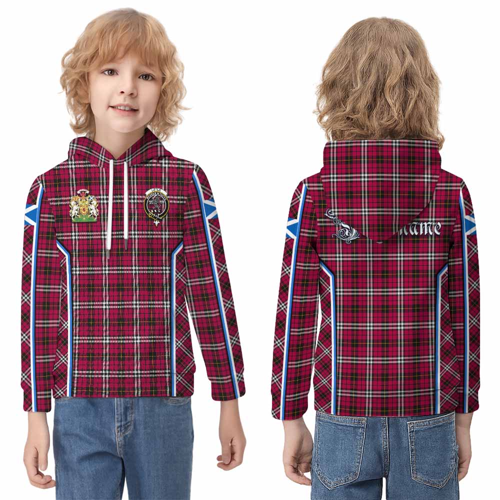 Little Tartan Crest Kid Hoodie Scotland Coat of Arm Flag Style - Tartan Vibes Clothing