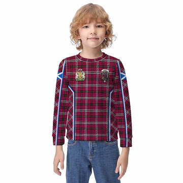 Little Tartan Crest Kid Knitted Sweatshirt Scotland Coat of Arm Flag Style - Tartan Vibes Clothing