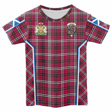 Little Tartan Crest Kid T-shirt Scotland Coat of Arm Flag Style - Tartan Vibes Clothing