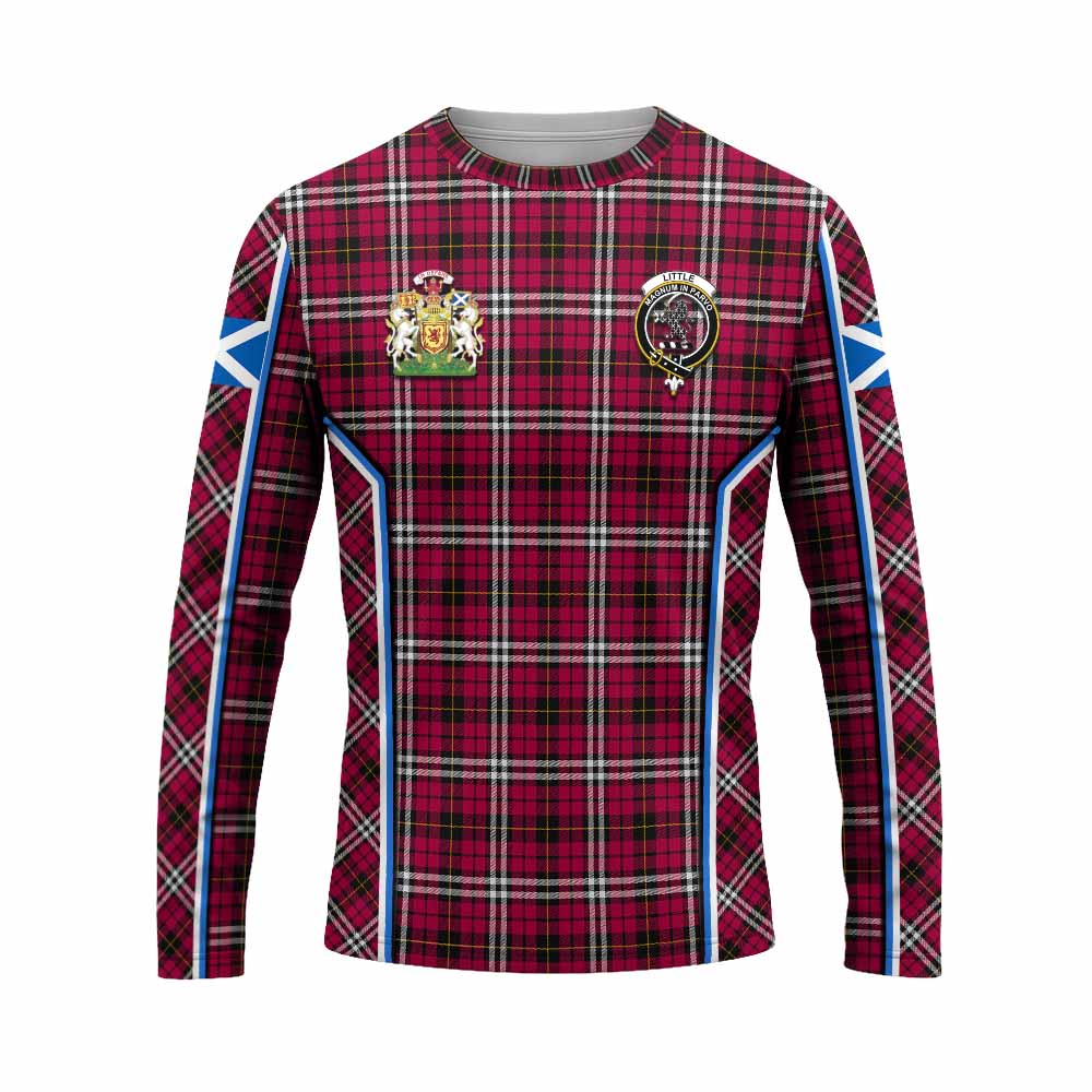 Little Tartan Crest Long Sleeve T-Shirt Scotland Coat of Arm Flag Style - Tartan Vibes Clothing