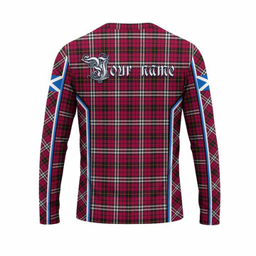 Little Tartan Crest Long Sleeve T-Shirt Scotland Coat of Arm Flag Style - Tartan Vibes Clothing
