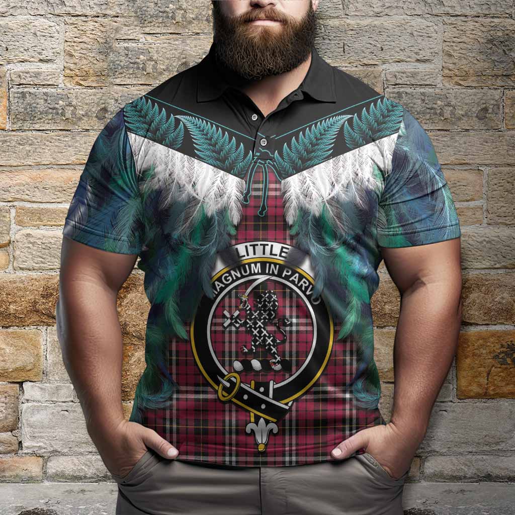 Little Tartan Crest Polo Shirt New Zealand Maori Korowai Cloak