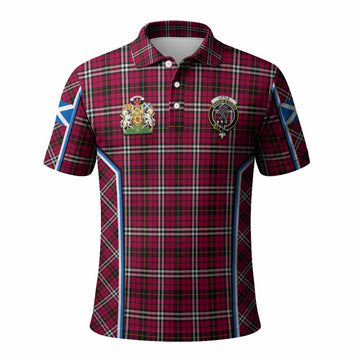 Little Tartan Crest Polo Shirt Scotland Coat of Arm Flag Style - Tartan Vibes Clothing