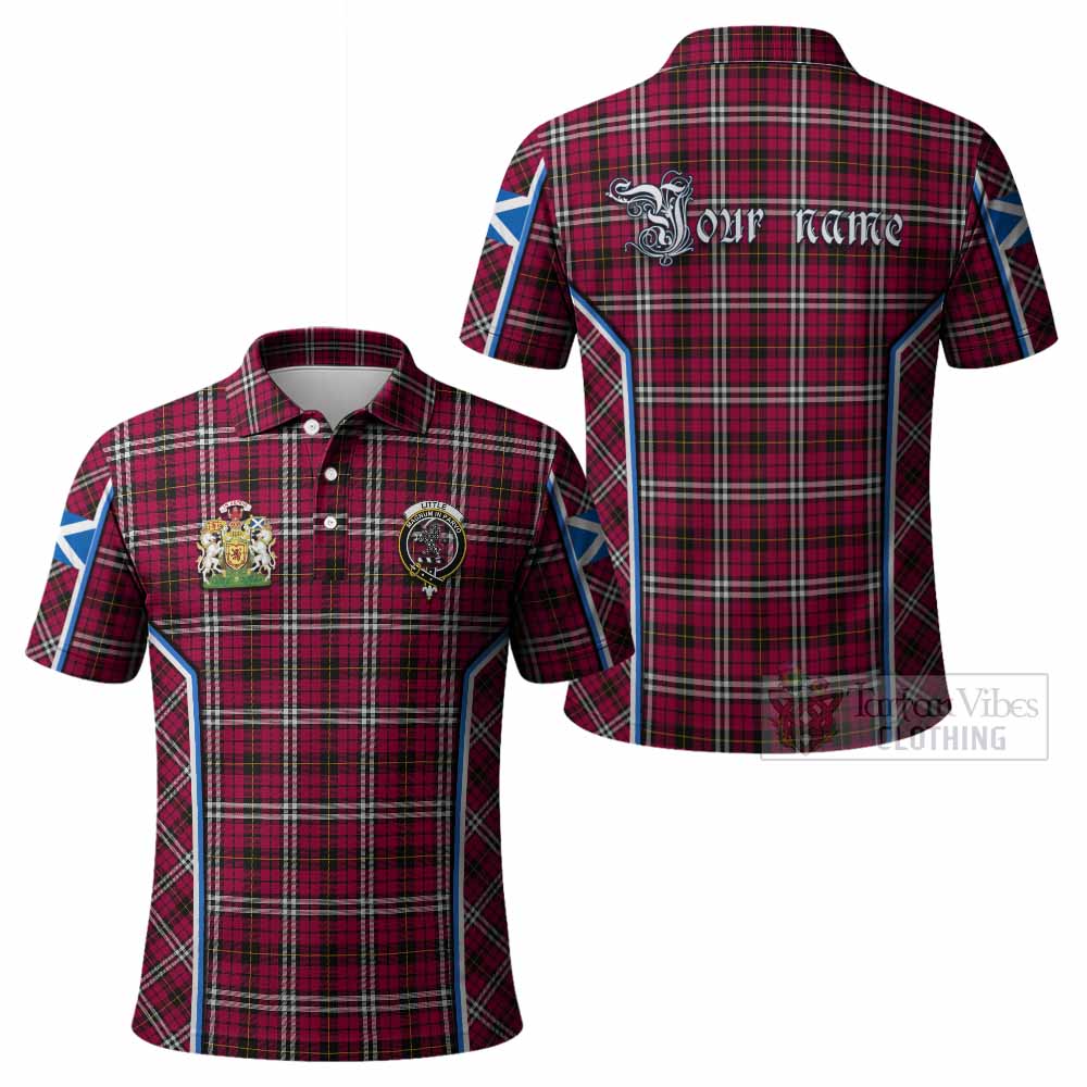 Little Tartan Crest Polo Shirt Scotland Coat of Arm Flag Style - Tartan Vibes Clothing