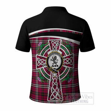 Little Tartan Crest Polo Shirt Scottish Thistle Celtic Cross Alba Gu Brath