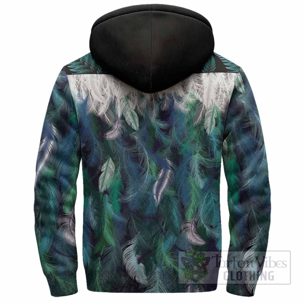 Little Tartan Crest Sherpa Hoodie New Zealand Maori Korowai Cloak