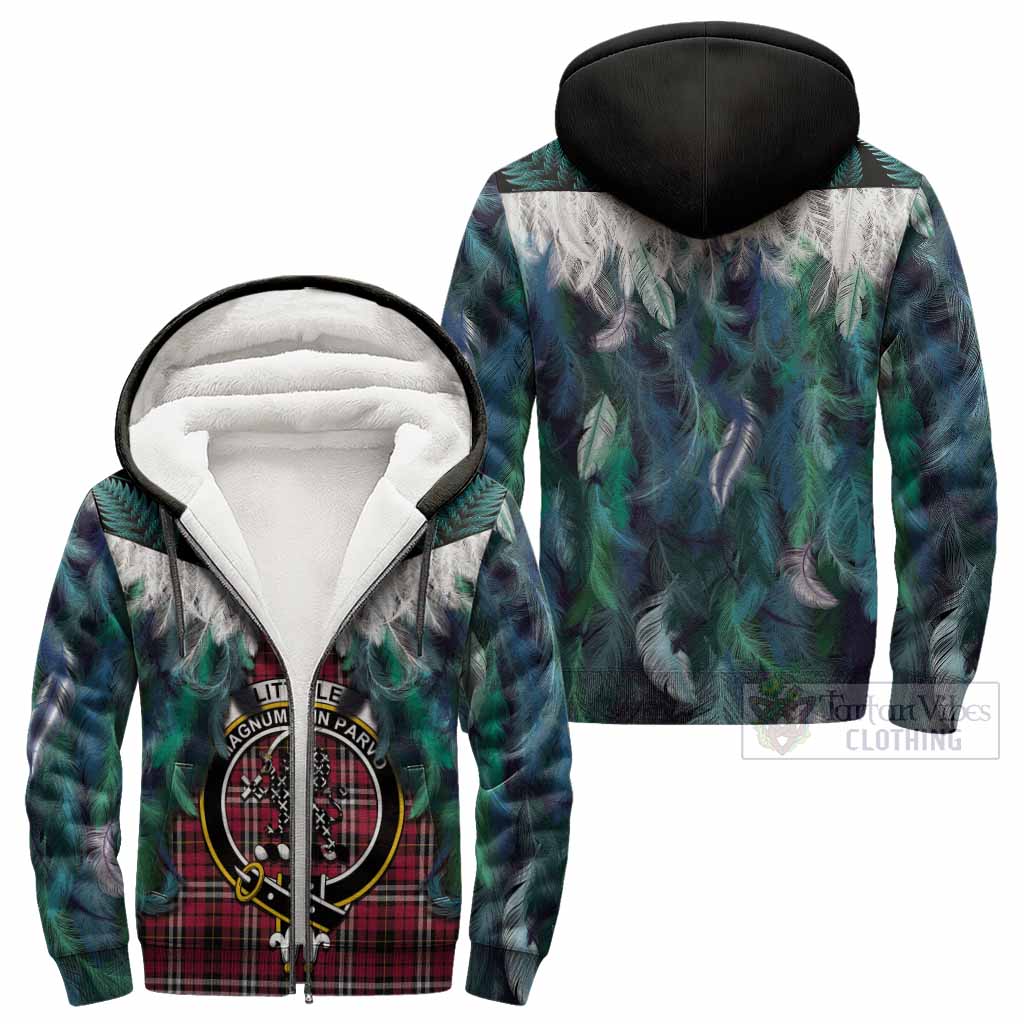 Little Tartan Crest Sherpa Hoodie New Zealand Maori Korowai Cloak