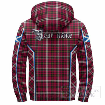 Little Tartan Crest Sherpa Hoodie Scotland Coat of Arm Flag Style