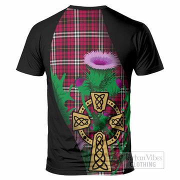 Little Tartan Crest T-Shirt Celtic Cross Thistle Flowers