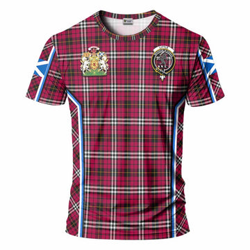 Little Tartan Crest T-shirt Scotland Coat of Arm Flag Style - Tartan Vibes Clothing