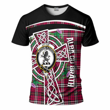 Little Tartan Crest T-Shirt Scottish Thistle Celtic Cross Alba Gu Brath