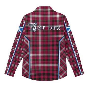 Little Tartan Crest Women Casual Shirt Scotland Coat of Arm Flag Style - Tartan Vibes Clothing