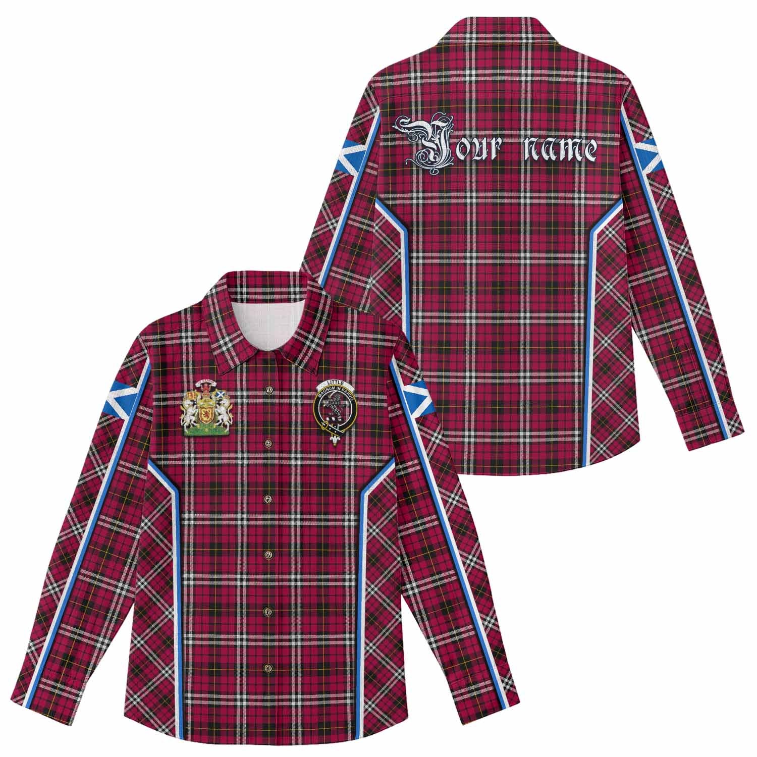 Little Tartan Crest Women Casual Shirt Scotland Coat of Arm Flag Style - Tartan Vibes Clothing