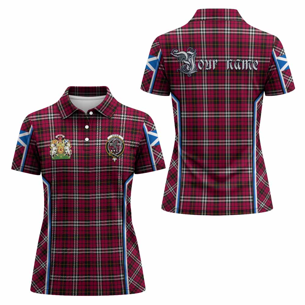 Little Tartan Crest Women's Polo Shirt Scotland Coat of Arm Flag Style - Tartan Vibes Clothing