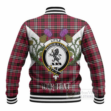 Little Tartan Family Crest Baseball Jacket Scottish Burns Night Thistle Floral