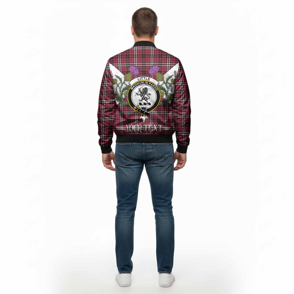 Little Tartan Family Crest Bomber Jacket Scottish Burns Night Thistle Floral