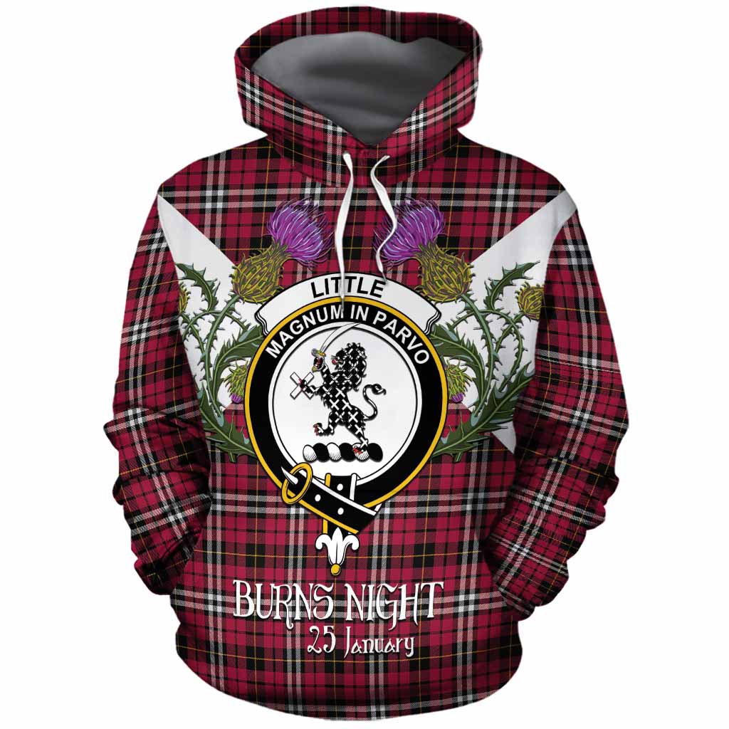 Little Tartan Family Crest Cotton Hoodie Scottish Burns Night Thistle Floral