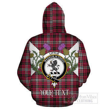 Little Tartan Family Crest Cotton Hoodie Scottish Burns Night Thistle Floral