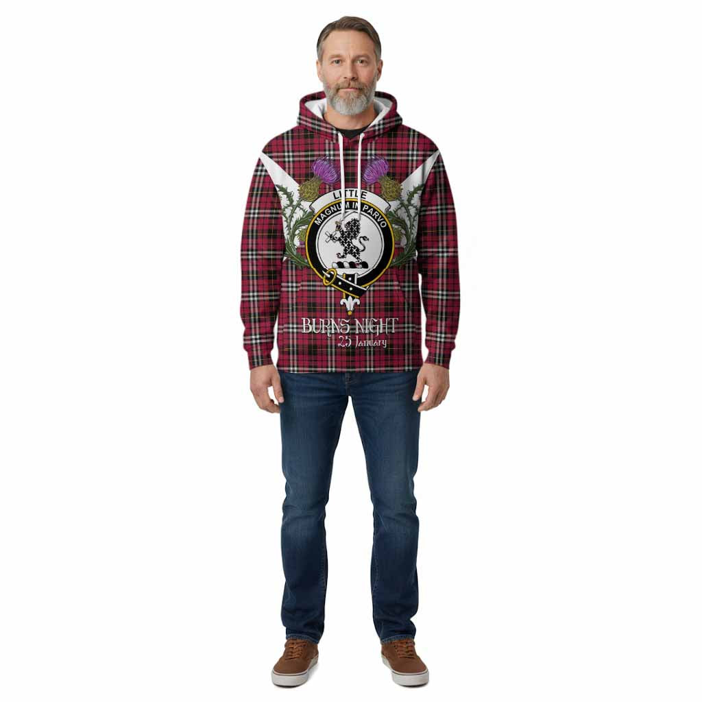 Little Tartan Family Crest Cotton Hoodie Scottish Burns Night Thistle Floral