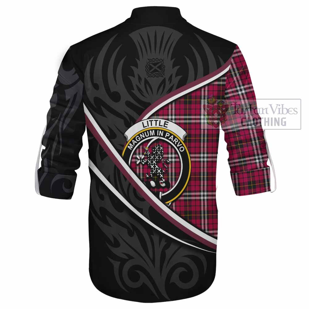 Little Tartan Family Crest Ghillie Kilt Shirt Celtic Scottish Thistle Floral - Tartan Vibes Clothing
