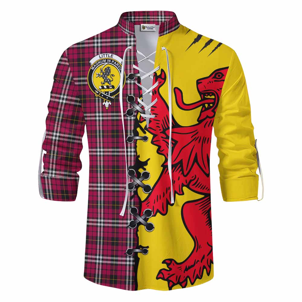 Little Tartan Family Crest Ghillie Kilt Shirt Lion Rampant Honor - Tartan Vibes Clothing