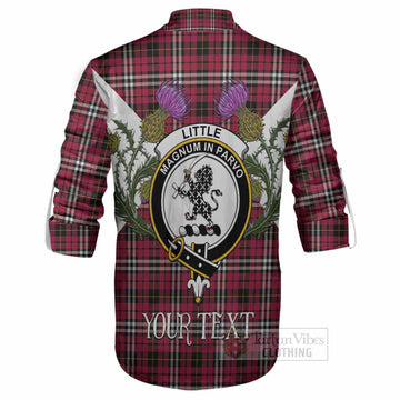 Little Tartan Family Crest Ghillie Shirt Scottish Burns Night Thistle Floral