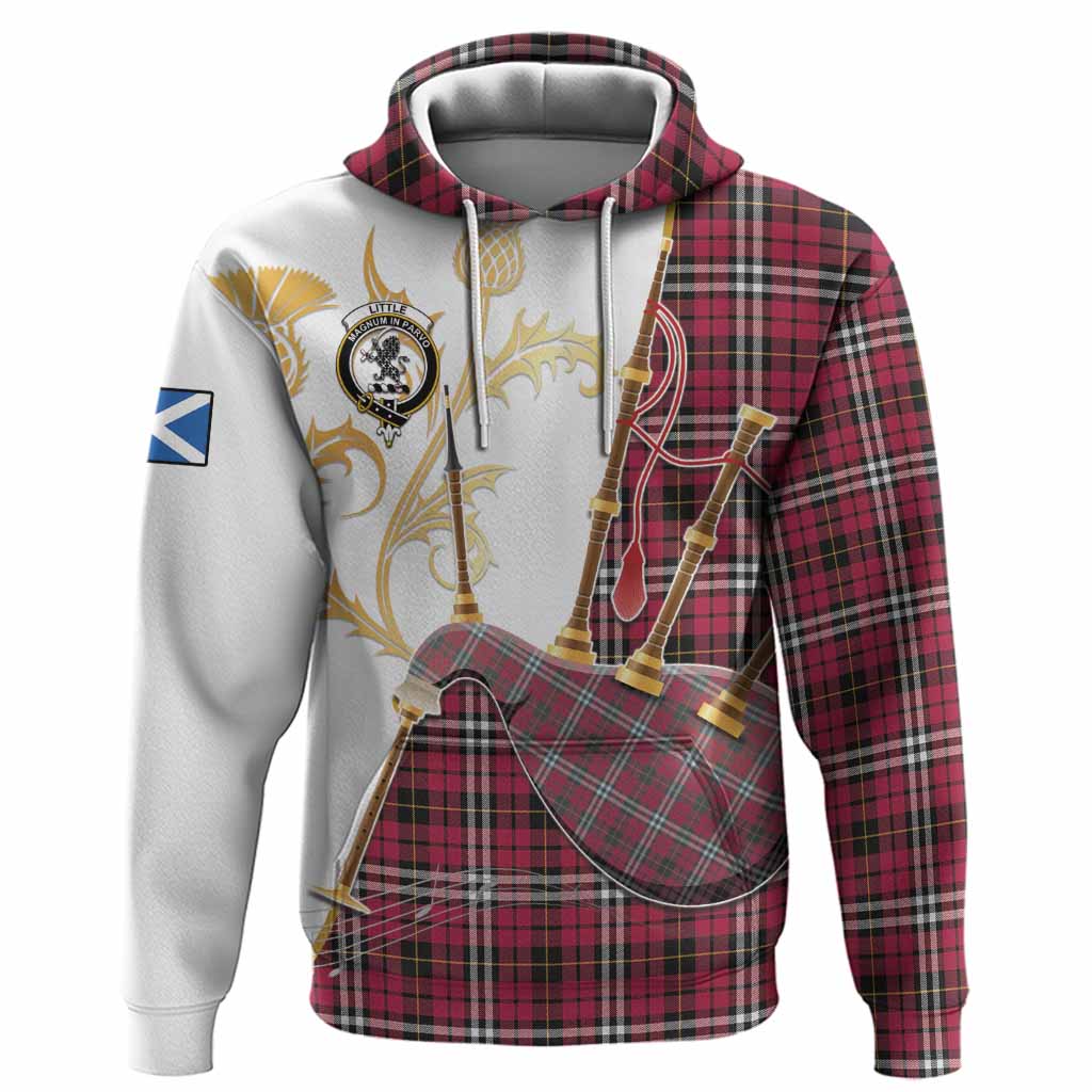 Little Tartan Family Crest Hoodie Bagpipes with Scottish Thistle