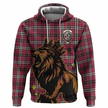 Little Tartan Family Crest Hoodie Crowned Lion Roaring