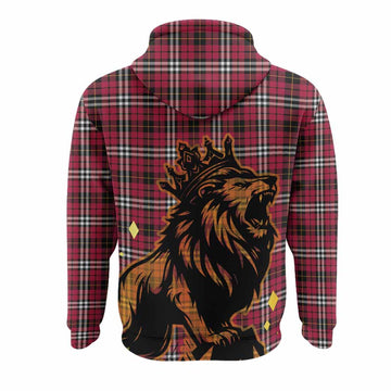 Little Tartan Family Crest Hoodie Crowned Lion Roaring