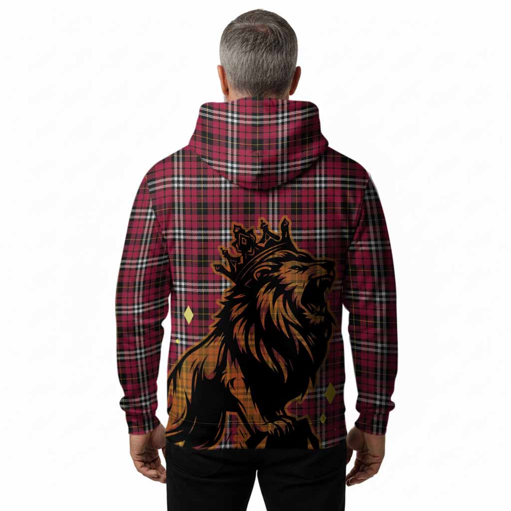 Little Tartan Family Crest Hoodie Crowned Lion Roaring