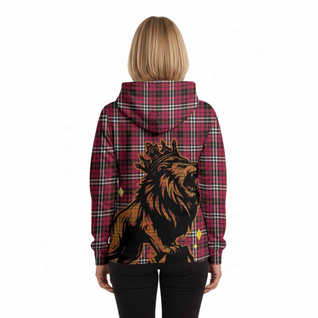 Little Tartan Family Crest Hoodie Crowned Lion Roaring