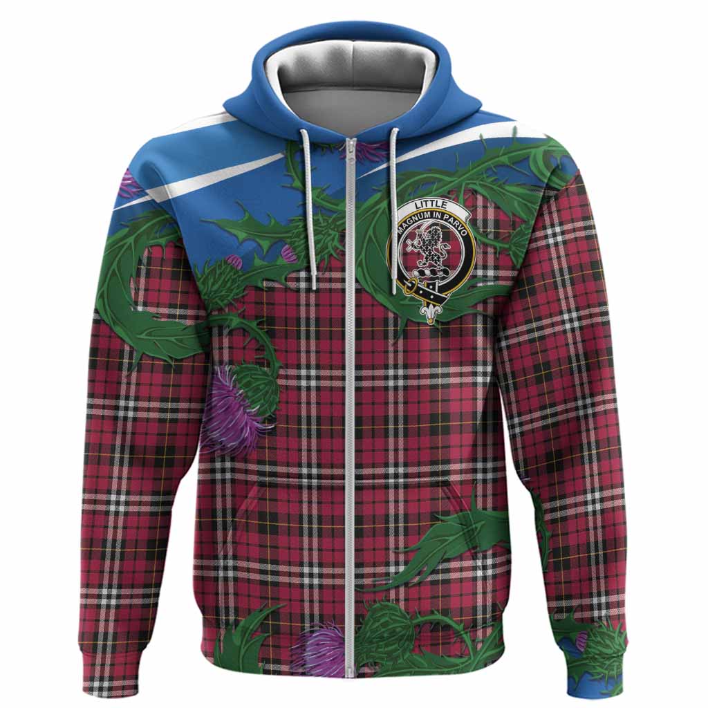 Little Tartan Family Crest Hoodie Thistle in Minimalism