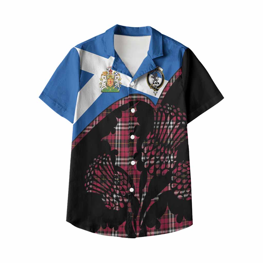 Little Tartan Family Crest Kid Hawaiian Shirt Scotland Thistle Floral Flag Style
